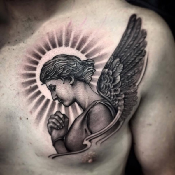 Guardian Angel Tattoo Drawings Easy For Girls - tattoo design