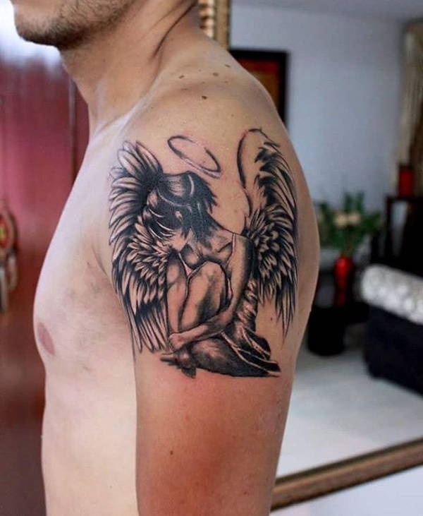 36+ Beautiful Guardian Angel Tattoo Designs - Buzz Hippy