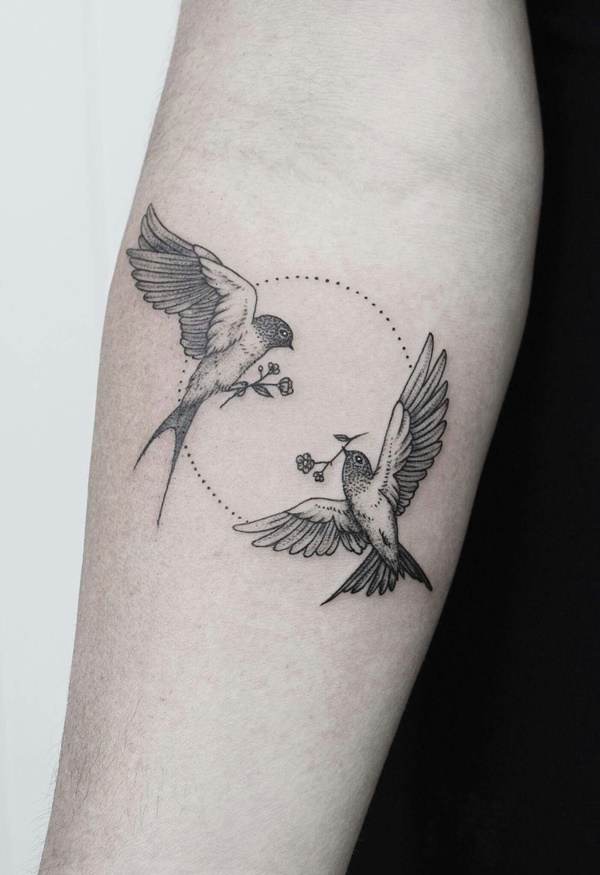 Cute Sparrow Tattoo Designs For Men