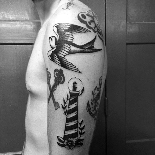 Cute Sparrow Tattoo Designs For Men