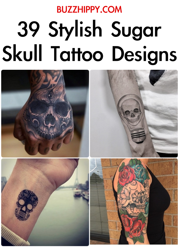 Stylish Sugar Skull Tattoo Designs